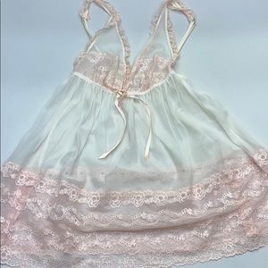 VS WHT/PNK BABYDOLL, XS.            AAA-110